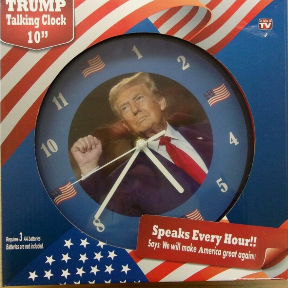 Source Unknown Patriotic Blue and Red Talking Clock